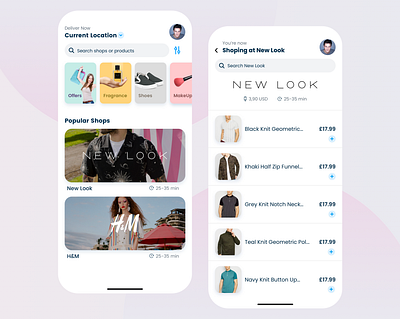 Deliver app app cards clean design flat ios layout marketplace minimal store ui ux