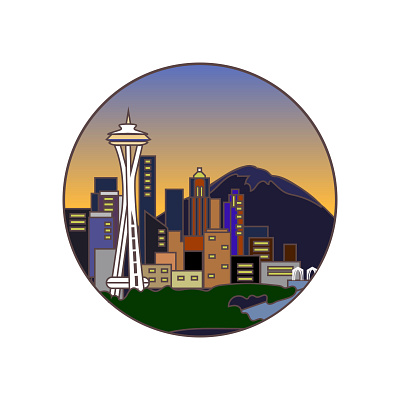 SE adobe illustrator art design icon illustration illustrator illustrator cc illustrators seattle skyline space needle vector visual art
