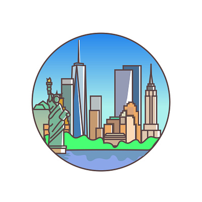 NY adobe illustrator art colors design empire state icon illustration illustrator illustrator cc new york new york city ny nyc skyline statue of liberty vector visual art
