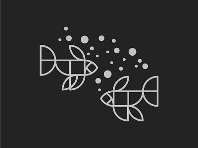 F I S H 2d animal illustration animation app aquarium art black design fish geometric art geometric design identity illustration minimalist monochrome shadow shape animation shapes simple vector
