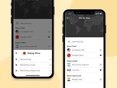 Places I visit design flat interface ios minimal mobile mobile app mobile ui ui ux