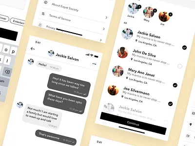 Groups and Communication app design flat ios minimal mobile mobile app mobile ui ui ux