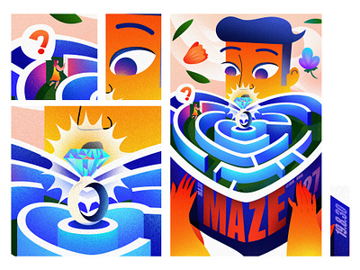 MAZE design dislocation illustration inception inspiration the gradient ui 插图 设计