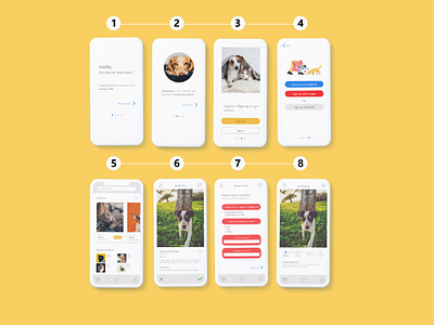 wireframe experience design (House Pet Adoption) app product design ui ux website