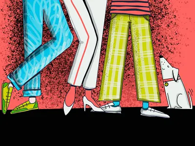 people 2d illustration bright colors dog editorial flat illustration illustration people people illustration today