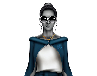 Claudia -close up- adobeillustator blackandwhite character classy clean digitalart fashion grayscale illustration ladies navy vector vectorart woman