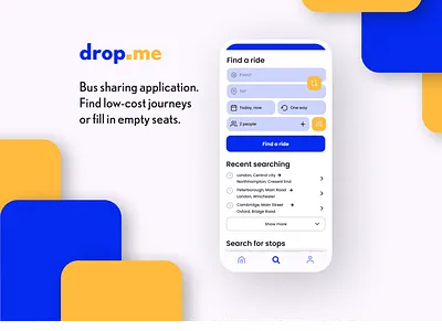 drop.me adventure app application blue bus design figma iphone journey orange ride sharing transport travel ui ux