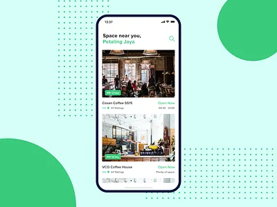 Cafe Booking App - Real Project blue branding design green icon landing minimal simple typography ui uiux web