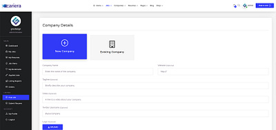 Cariera Job Board - Company Selection career company company profile dashboard dashboard ui design job job board job listing wordpress theme