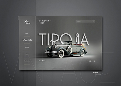 Vintage Cars-User Interface Inspirational Design design illustration photoshop ui ux website website design