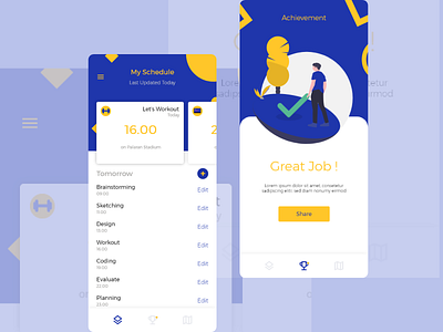 Schedule Mobile app design flat schedule ui ux