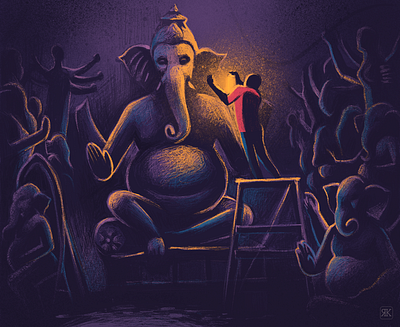 Big Day bangalore festival ganesh ganesha idols india ipad pro procreateapp studio temporary wip