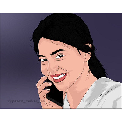 Digital Illustration Of Aishwarya Lakshmi adobe illustrator adobe photoshop aishwaryalakshmi digital painting illustration illustration art illustrations