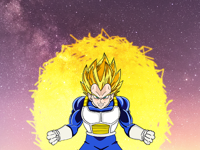 Character Illustrations - Inking and Coloring art cartoon character illustration dbz digital art dragon ball dragon ball z drawing pen tablet saiyan prince vegeta