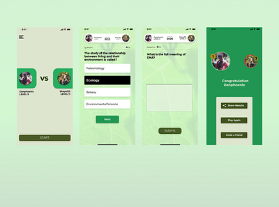 Quiz features for Biology app app biology design edu green quiz