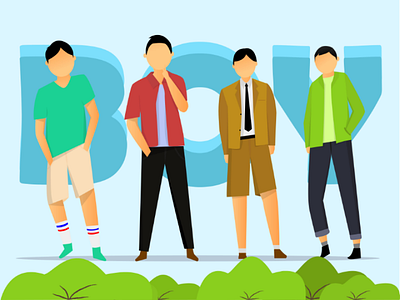 A boy squad illustration illustration flat design