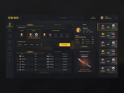 Gaming matchmaking platform apex counter strike counter strike dark dark app dark ui dashboad discord dota esport esports faceit fortnite games gaming ladder steam tournament ui ux