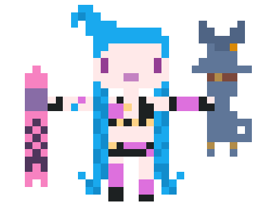 Jinx - League of Legends aseprite illustration jinx leagueoflegends pixelart