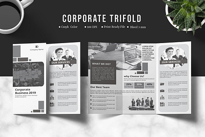 InDesign Trifold Corporate Brochure business brochure company brochure corporate brochure creative design template indesign template multipurpose print template printable