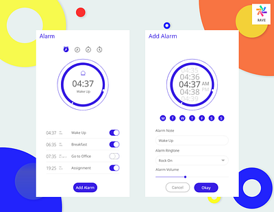 Rave Studio app design logo typography ui ux