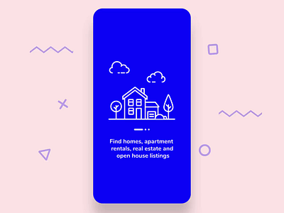 Real Estate App Onboarding animation building house illustration mobile app motion graphics onboarding onboarding screens real estate real estate agent ui user interface ux vector