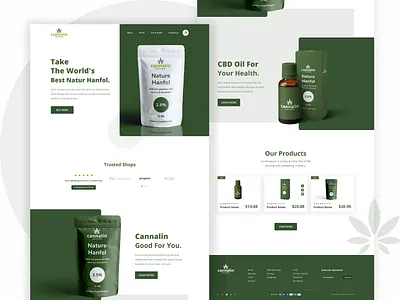 Cannalin: CBD OIL Product Landing Page cbd cbd oil clean color creative dribbbble ecommerce landing page landing page concept minimal oil product psd design psd template ui ux design ui ux uiux designer webpage design website design