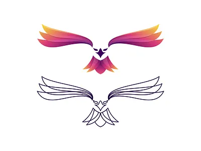 Eagle With Colorful Logo animal animal logo brand branding colorful company design designer eagle eagle logo garagephic studio graphic icon illustration line logo vector