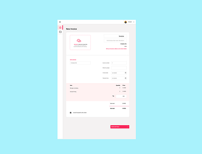 Create New Invoice Page #01 app clean dailyui design flat illustraion invoice invoice design ui ui design ux web design