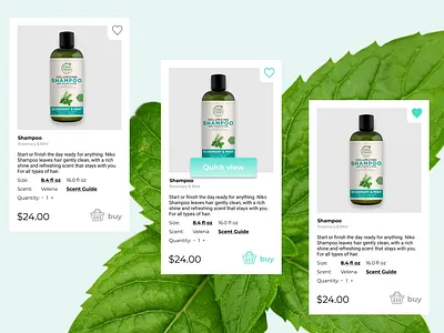 Shampoo Card Product app design ui ux web
