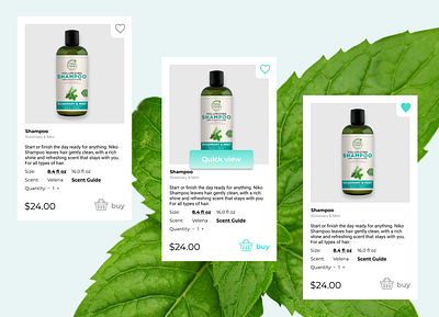 Shampoo Card Product app design ui ux web