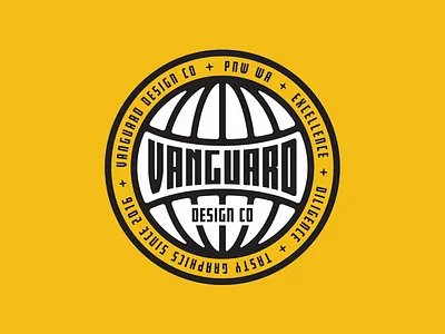 Vanguard Globe Badge badge badgedesign brand branddesign branddesigner brandidentity branding brandlogo globe logo logodesign logodesigner merchdesign patch patchdesign stickerdesign vanguarddesignco