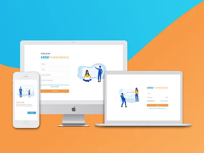 RETA Marketplace Website design ecommerce design mockups onboarding sign in signup ui ux web website website design