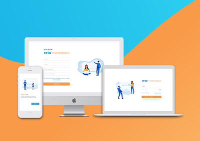 RETA Marketplace Website design ecommerce design mockups onboarding sign in signup ui ux web website website design