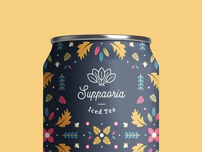Iced Tea Packaging Design brand brand identity branding can design can mockup iced tea illustration logo logo design modern monoline packaging packaging design packaging mockup