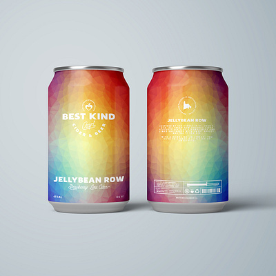 Jellybean Row Cider Can Design candesign lowpoly package design packagedesign packaging design vector