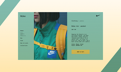 Nike Product Page (Green) design figma landing ux web website