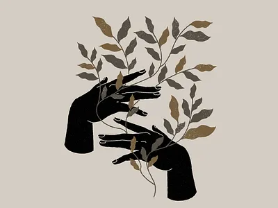 Botanical hands botanic botanical botanical illustration botanicals branding design illustration lineal logo mystic nature vector woman