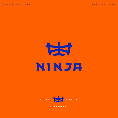 NINJA rebrand logo study (not used) blue design logo ninja orange tyler tylerblevins typografy