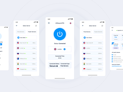 VPN Apps ios Screen #02 agency android app app ui design clean design ios ios app ios application ios apps mobile app design product ui ui app design uidesign ux vpn vpn apps