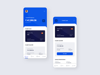 Banking App UI Design android app app bank banking app concept credit card design finance app ios ui ux