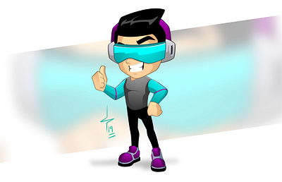 VR boy cartoon character character design design disney illustration kayrex logo marvel mascot nickelodeon rex vector warner