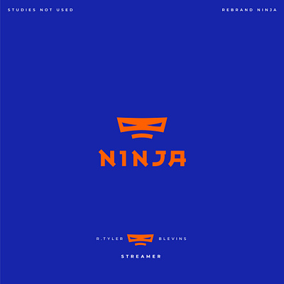 NINJA rebrand logo study (not used) blue branding design logo ninja orange tyler tylerblevins typografy vector