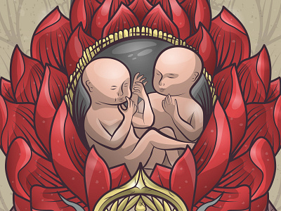 Family 2019 - birth of twins art birth cats color comics design design art family illustration kids poster print twins vector