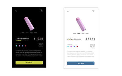 Dark and light e-shop single item dailyui design e commerce design e shop illustration mobile design single product webdesig