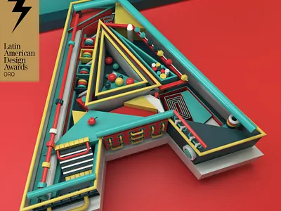 Letra A PlayFont gold 3d 3d artist 3dfont 3dtype 3dtypo design illustration playfont type typeface typo typogaphy typography typography art