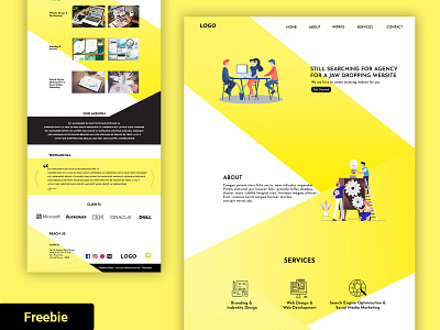 Design Agency Website | Freebie | Full website branding agency company design design agency free free download free html template free web template free website freebie freebies landing page ui ui design uiux ux design web website