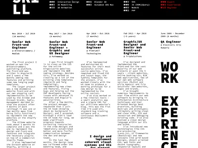 cv 2019 - digital version design flat paul spades paulspades typography