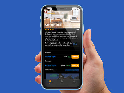 DetailView of the LivingRooms App apartments detail swiftui ui ux