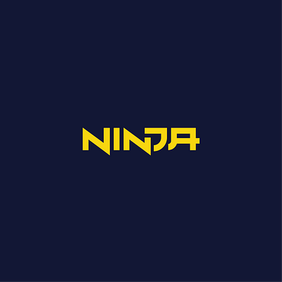 NINJA rebrand - lettering blue branding design illustration logo ninja tyler tylerblevins typografy vector