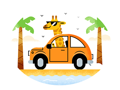 Summerdrive adobeillustrator art artwork colored design dribbble flat design illustration texture vector